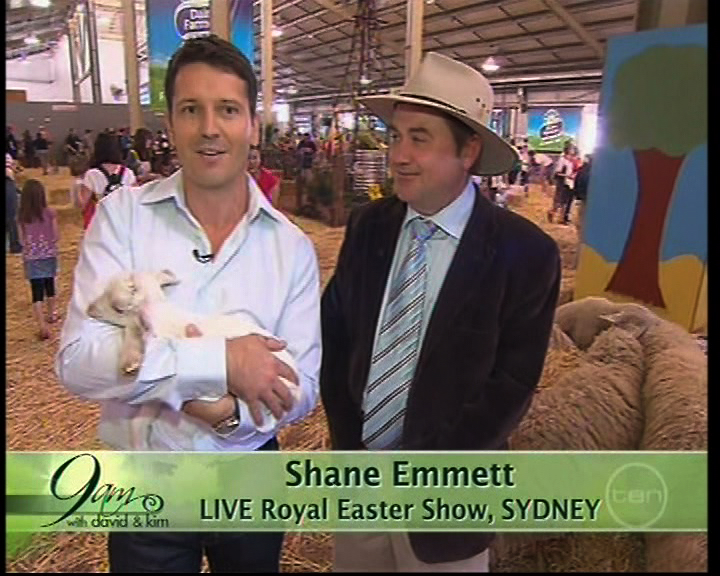 Shane Emmett, The Easter Show live cross, 9am with David and Kim