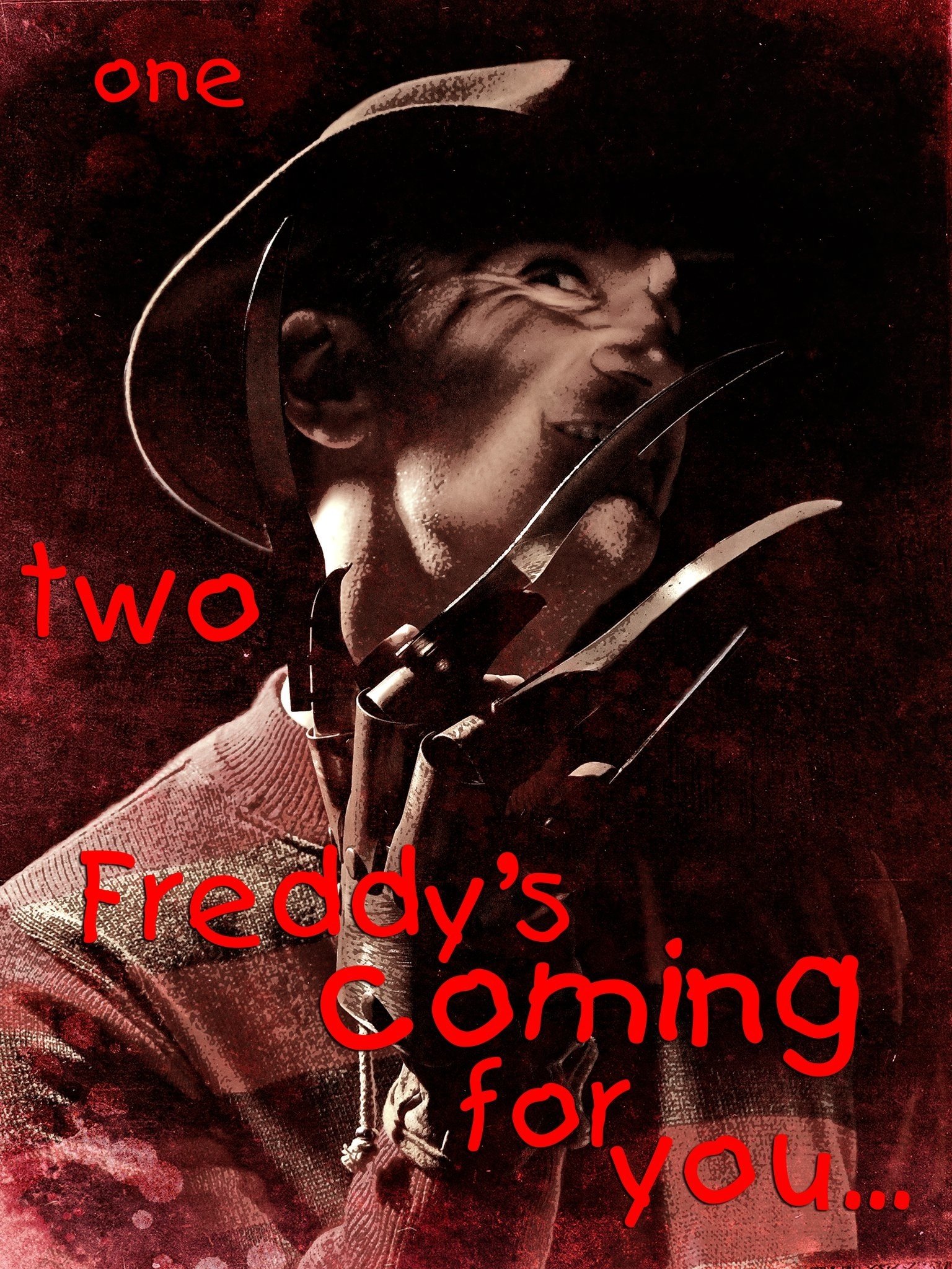 Promotional poster of Roberto Lombardi as Freddy Krueger