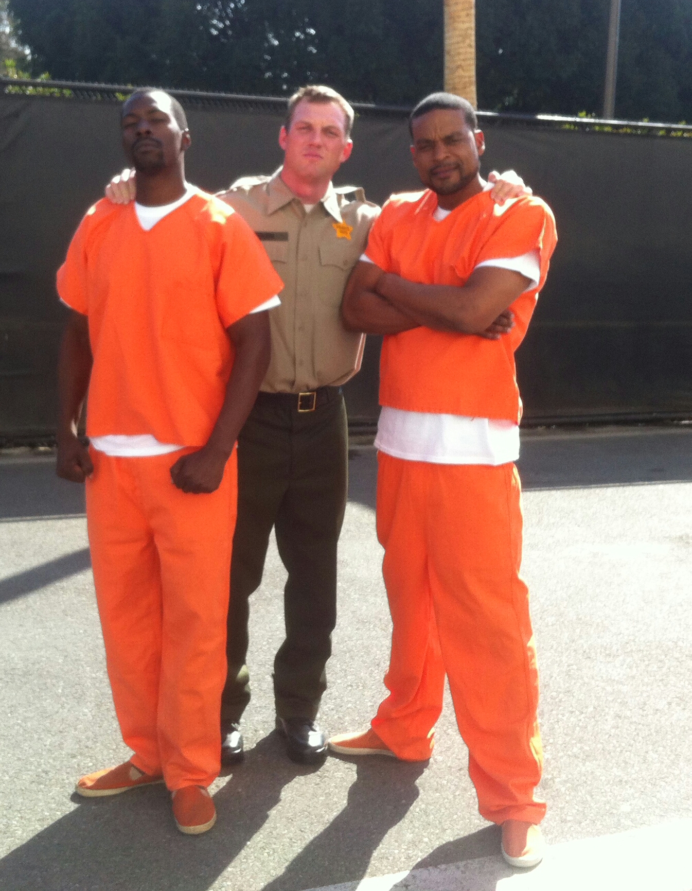 Still of Julius Denem (left), Aj Dunn (middle) & Craig Johnson (right) on set of Fox's Gang Related. S1 Ep12