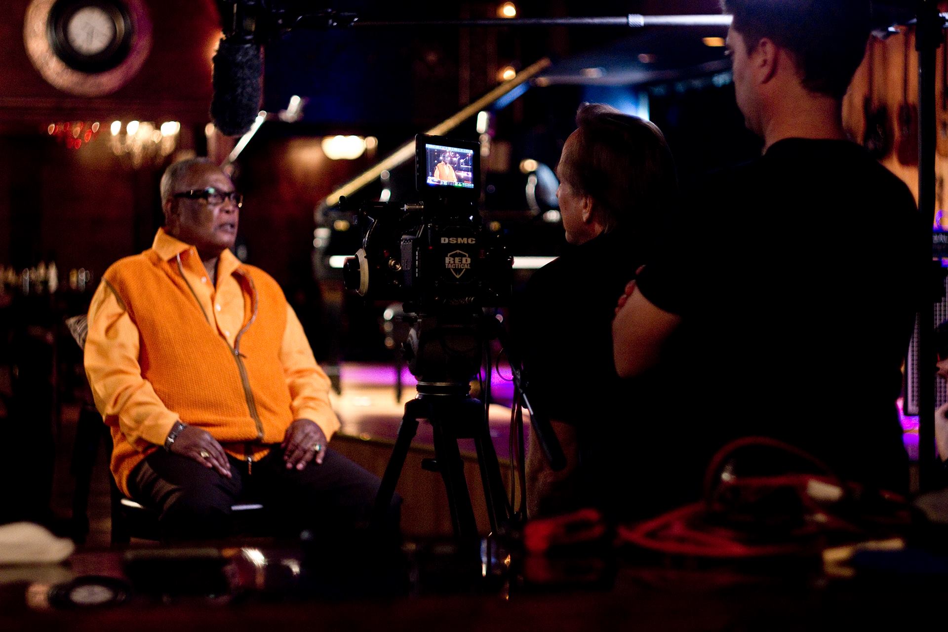 Shoot legendary singer Sam Moore, from Sam & Dave, for The Record Man with director Mark Moormann