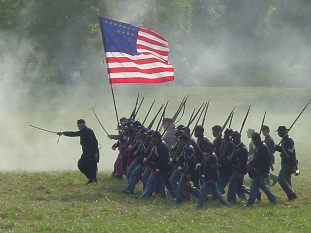 Civil War battle scene from 