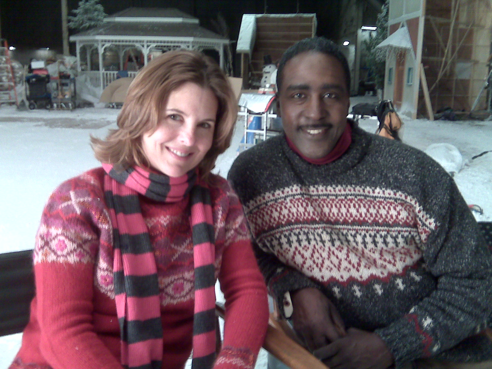 Actress Christine holder & Actor Idrees Degas on the set for Big Lots Commercial. Universal Studios.