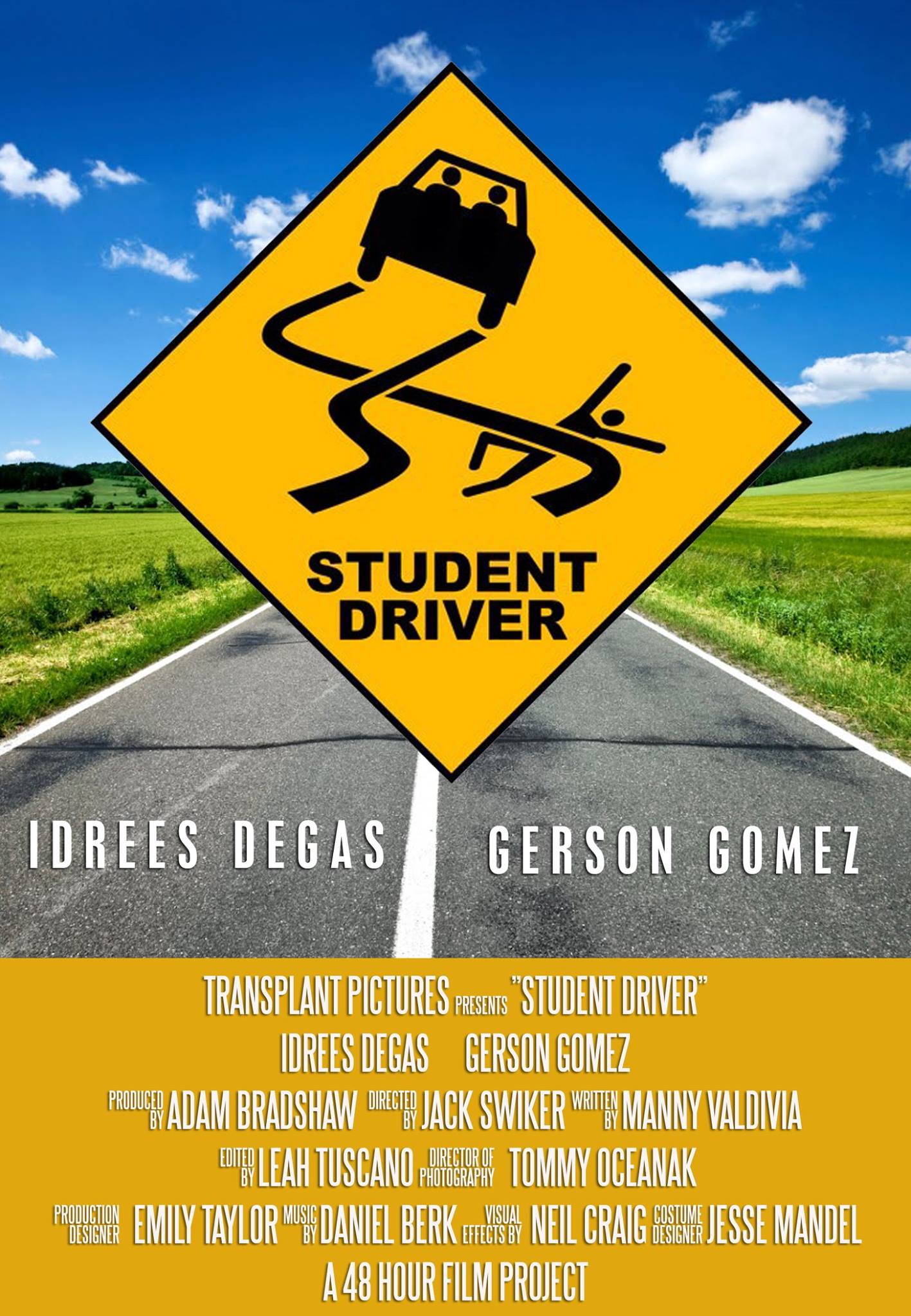 Student Driver staring Idrees Degas and Gerson Gomez. Directed by Jack Swiker, Produced by Adam Bradshaw and Written by Manny Valdiva