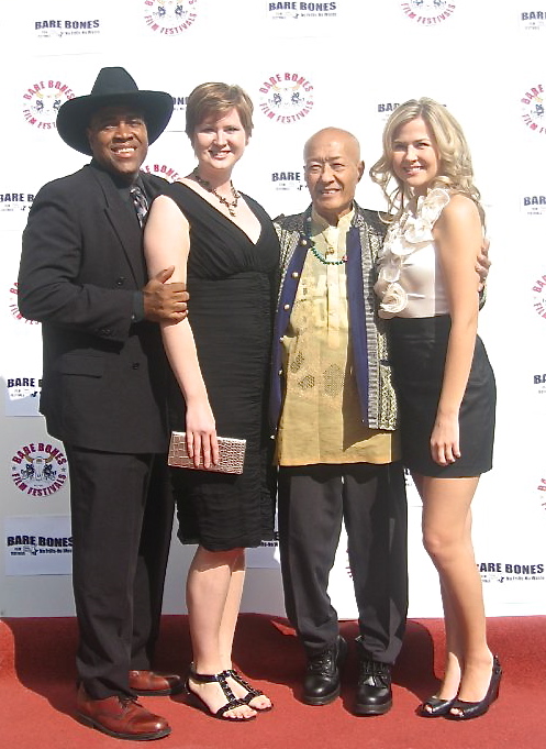Bare Bones Film Festival Director Oscar Ray, with producer Christina Clack, Actor Aki Aleong, and Director Cassie Jaye.