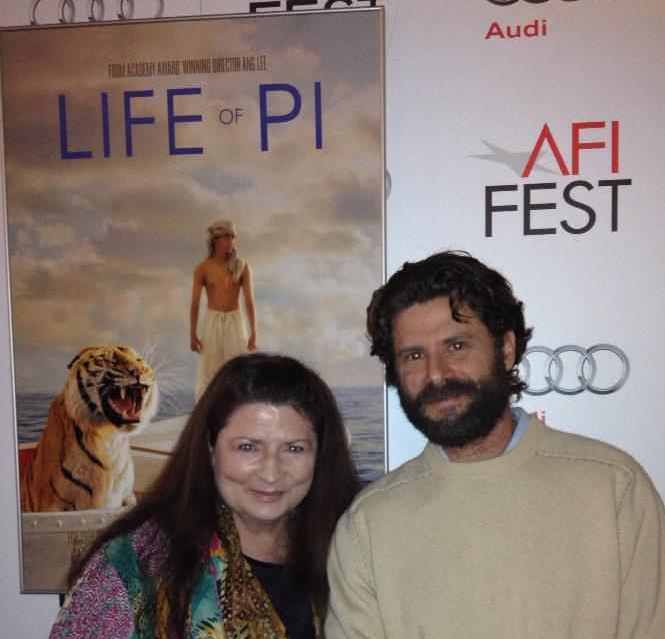 Marie Del Marco with Victor of Aquitaine at the world premier of 