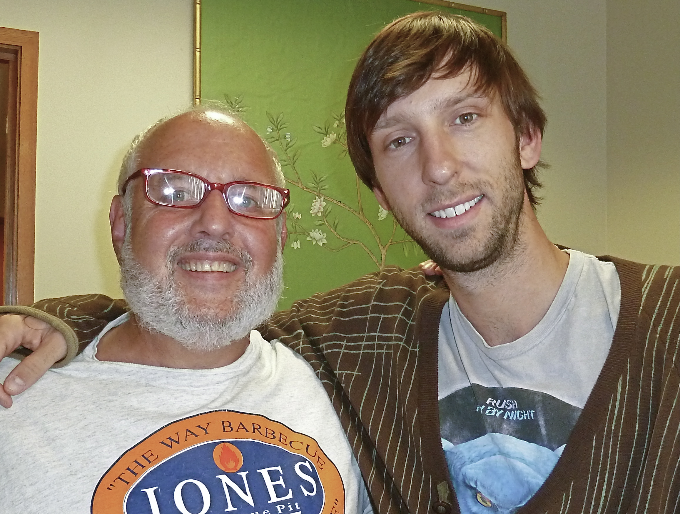 Bob with Joel David Moore on the set of Grassroots