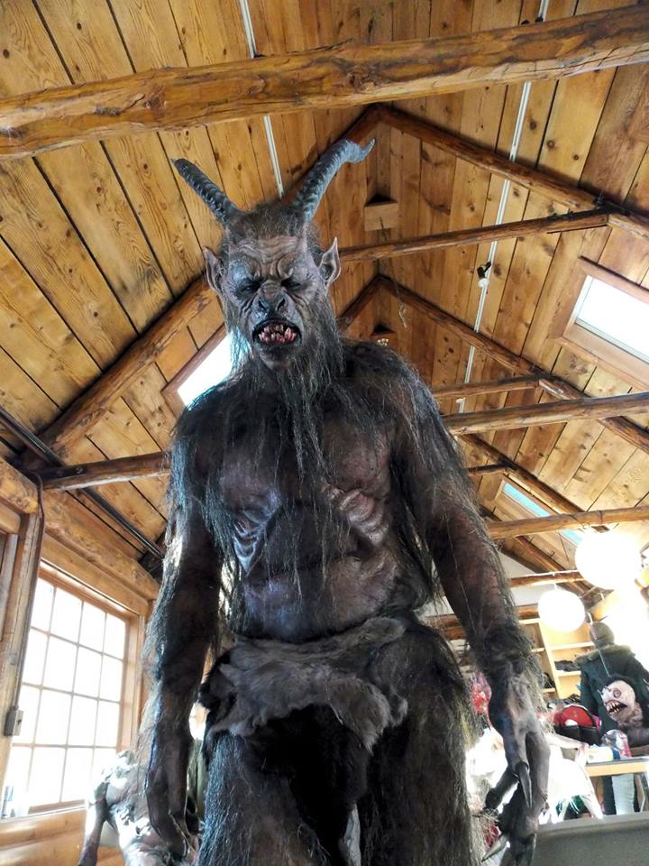 Krampus creature suit and animatronic. For the film SLAY BELLES