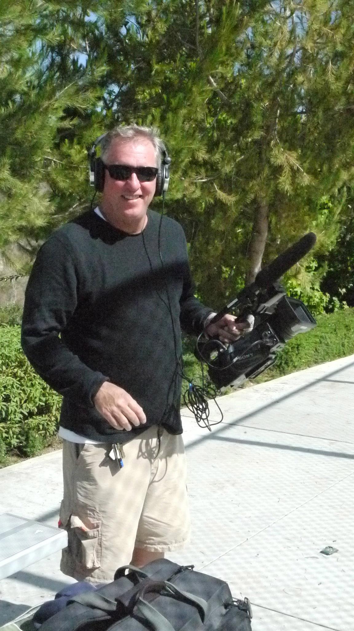 Director ,DP , Lance Miccio during Filming of Guns 'n' Hoses 100 Years of FDNY vs NYPD Baseball 2012 in San Diego