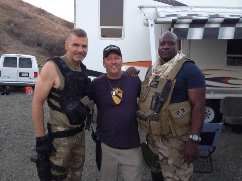 Nick Chinlund ,Lance Miccio and Kevin Grevioux on set of The Prey 2013