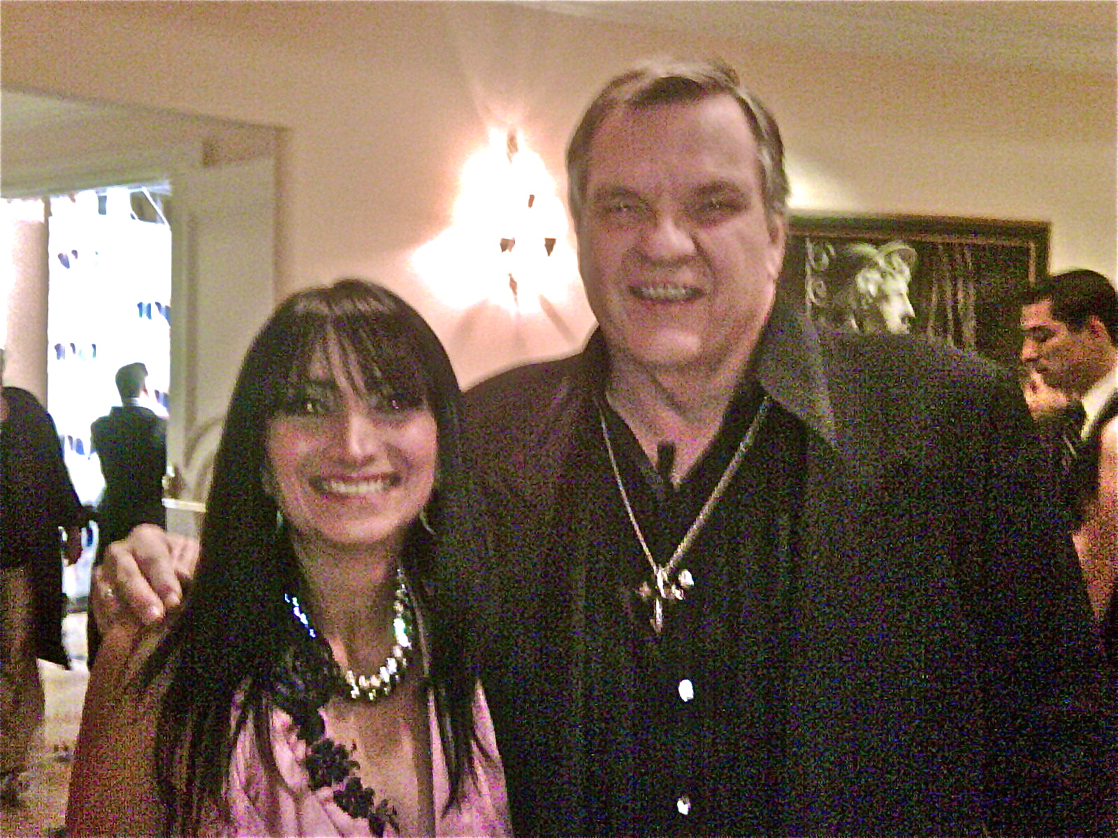 Liza Kumjian-Smith with Meatloaf at the Oscar Party for Bold Films