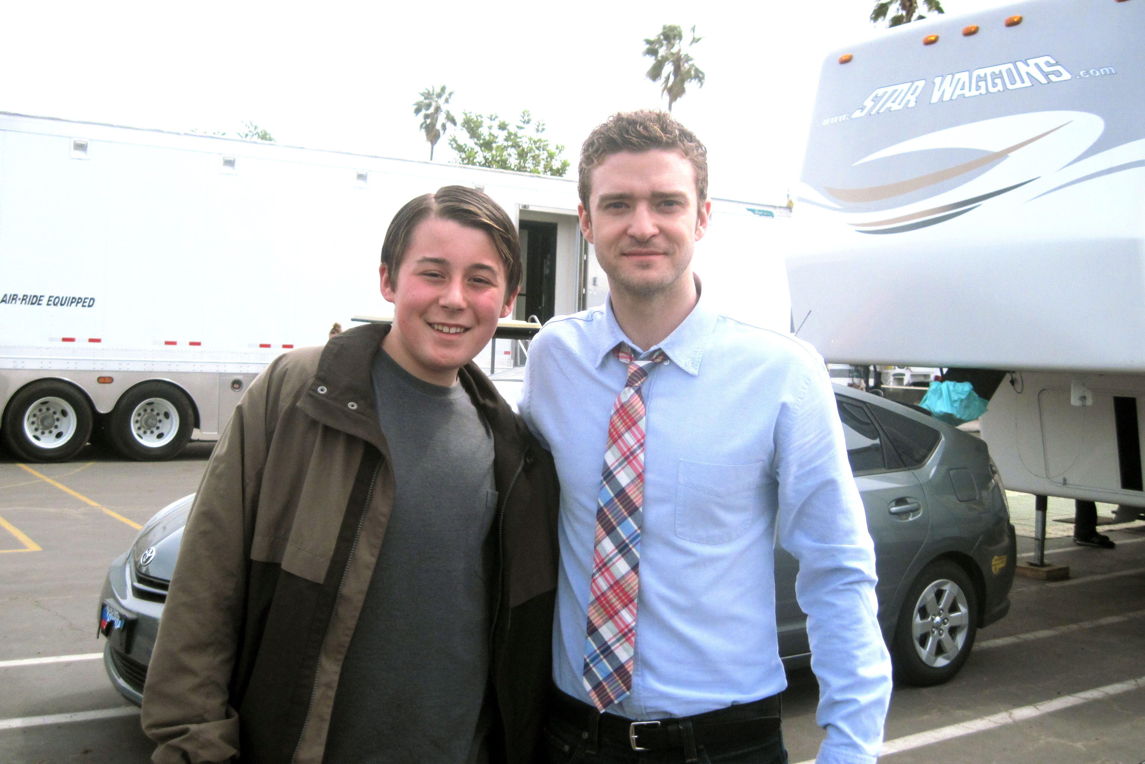 With Justin Timberlake on the set of 