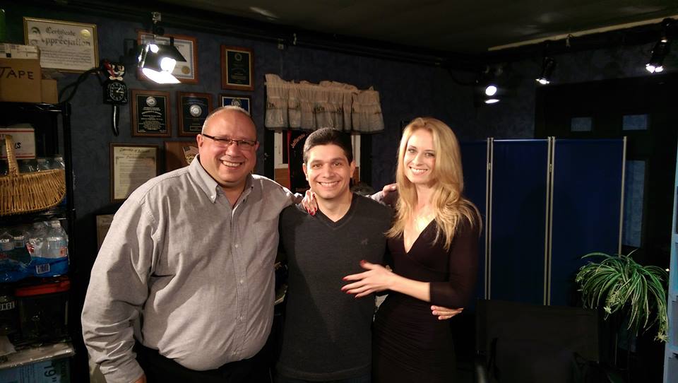 Still of Jack Thomas Smith, girlfriend Mandy Del Rio, and Todd Staruch on the set of The Indie Lounge (2014)