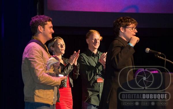 Accepting award @ The Dubuque International Film Festival