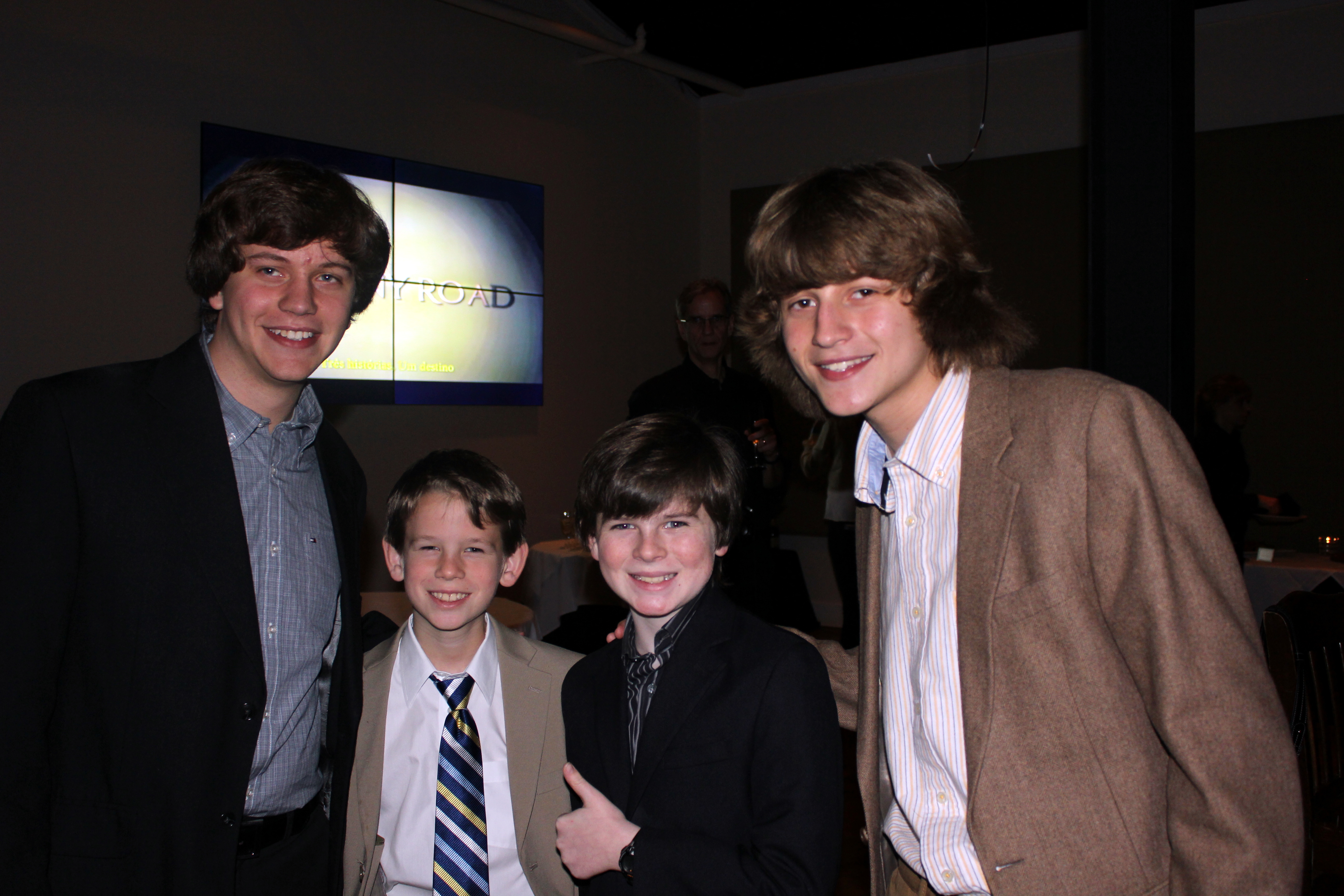 Double brothers: Ryan Williams, Grayson Riggs, Chandler Riggs and Andrew Williams at the premiere of 