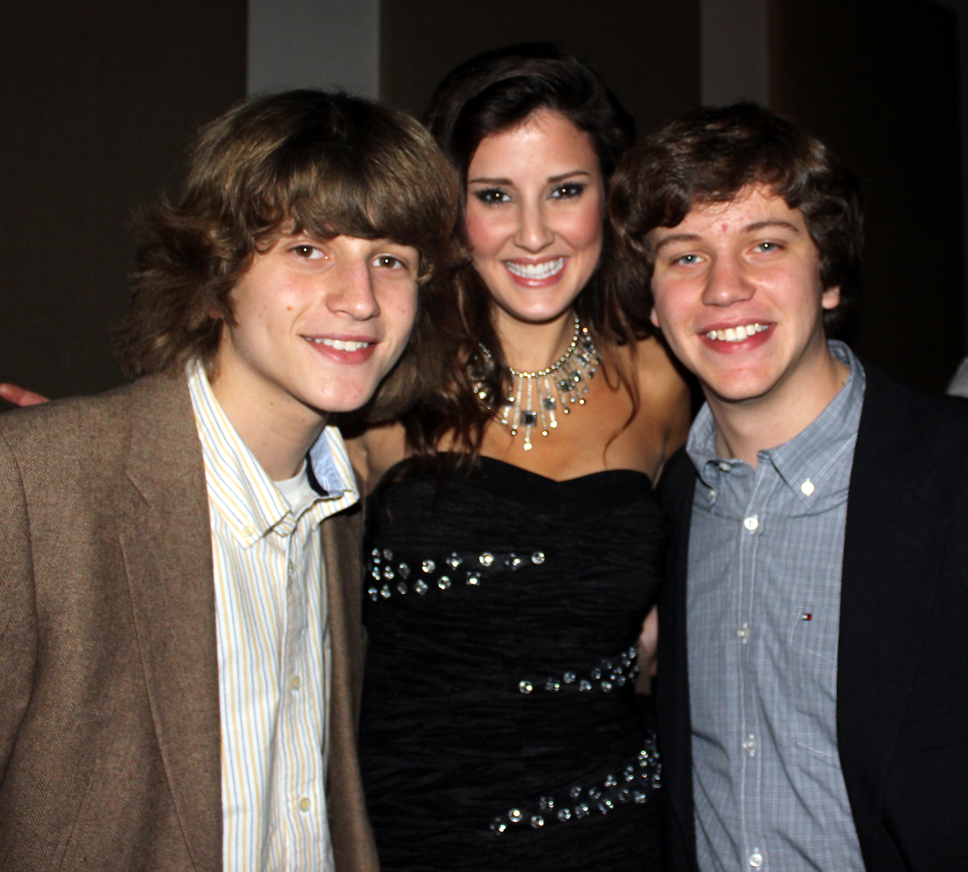 Andrew Williams and Ryan Williams with Zoe Myers at the premiere of her new music video, 