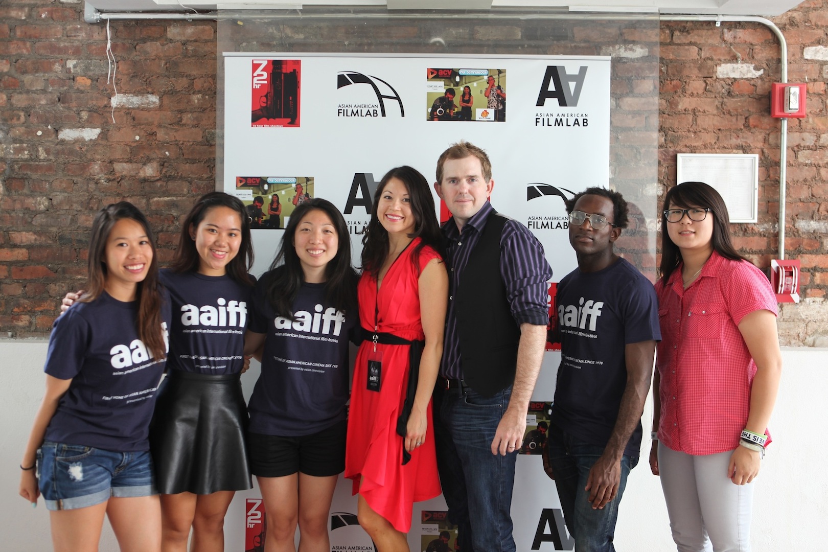 The 36th Annual Asian American International Film Festival in NYC. Left to right: Joanna Shen, Joyce Tam, Hanna Lee, Jennifer Betit Yen, Peyton Worley, Daryl King, Caroline Hsaio