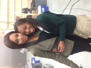 India and Nicole Beharie on set of Sleepy Hollow