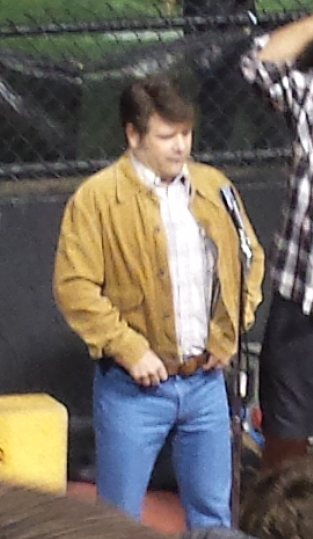 Sean Austin filming a scene in the movie 