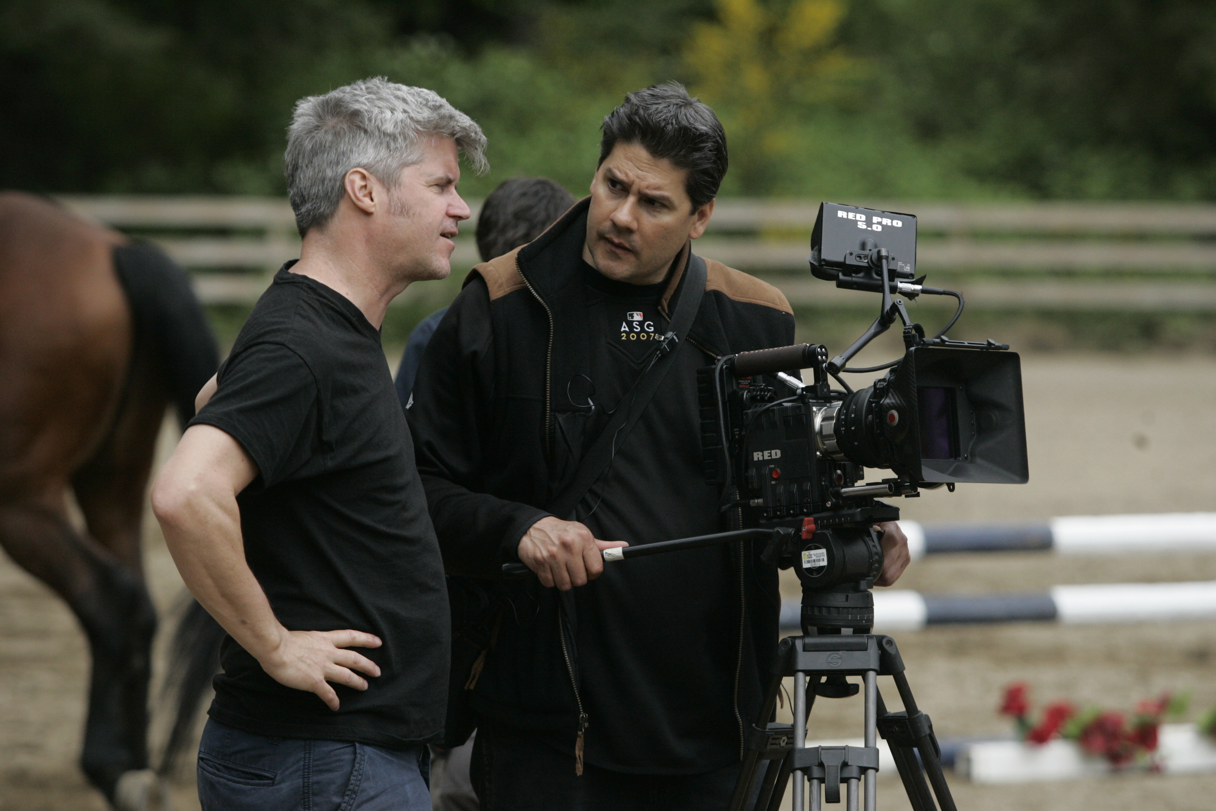 Director Scott A. Capestany (R) with Cinematographer Ryan Purcell (L) on the set of 