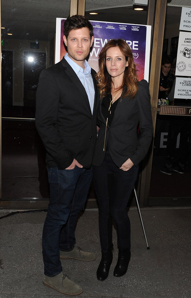 Jeremy O'Keefe and Jessalyn Gilsig arrive at the opening night of Somewhere Slow in Los Angeles