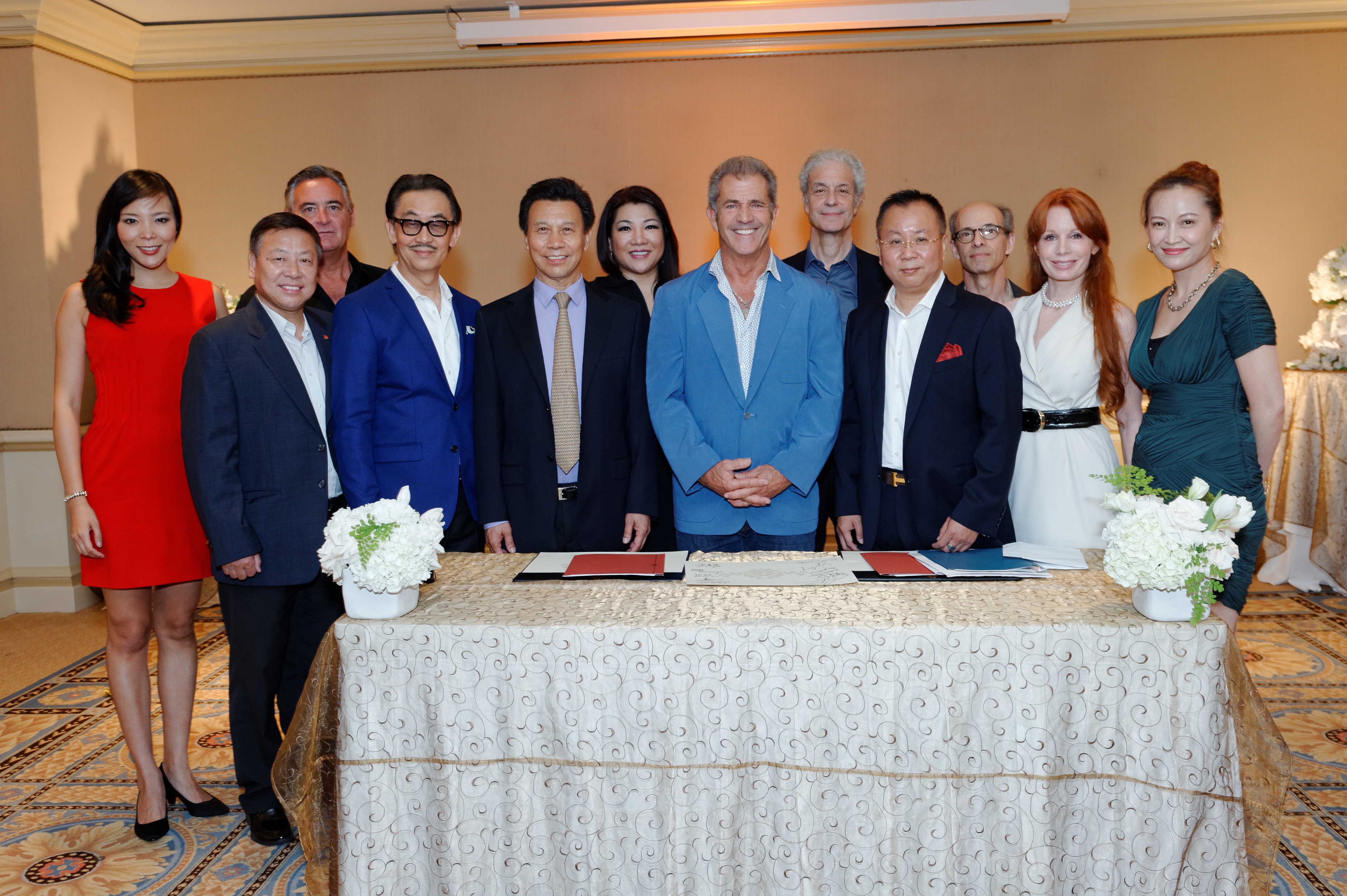 China Film Group Signing Ceremony with Mr. Yang Buting, Mel Gibson, Jimmy Jiang, Rick Nicita, Kimberley Kates, Lucy Yang