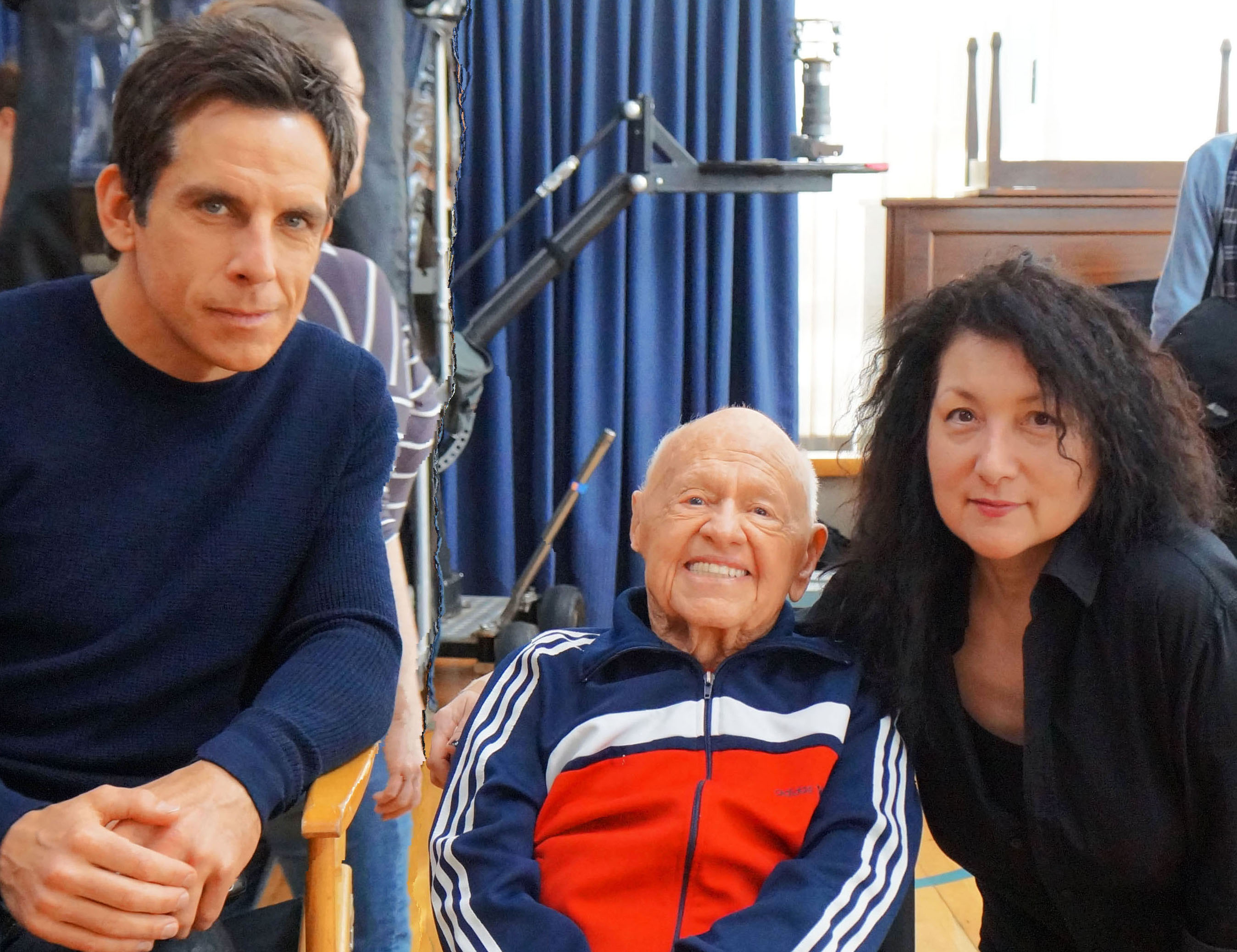 (right to left) Charlene Rooney with father-in-law Mickey Rooney and Ben Stiller