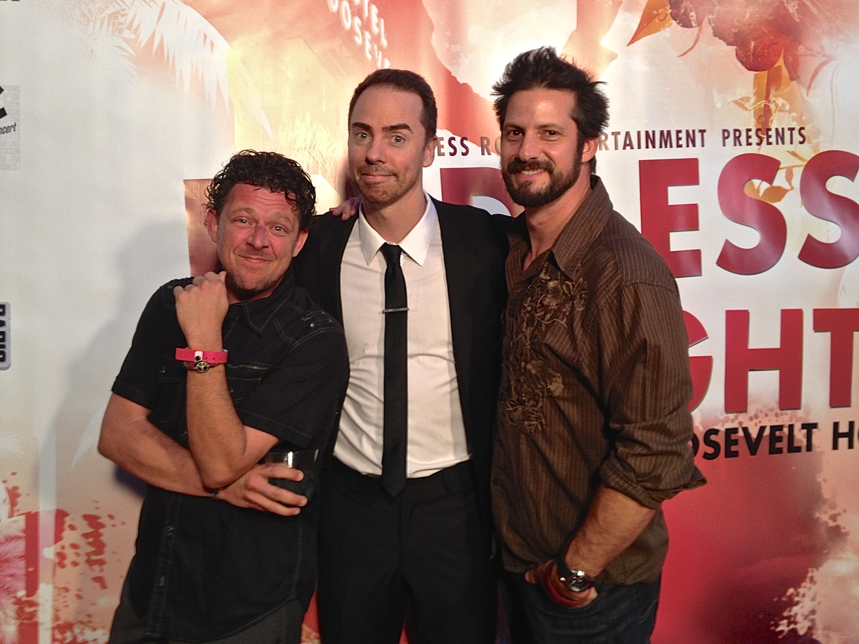 David Polcino (Producer-Lovesick Fool) with David Banks (Actor-CUT!) and David Rountree (Director-CUT!) at the Hollywood Elevator Magazine Dress the Night Event in Los Angeles