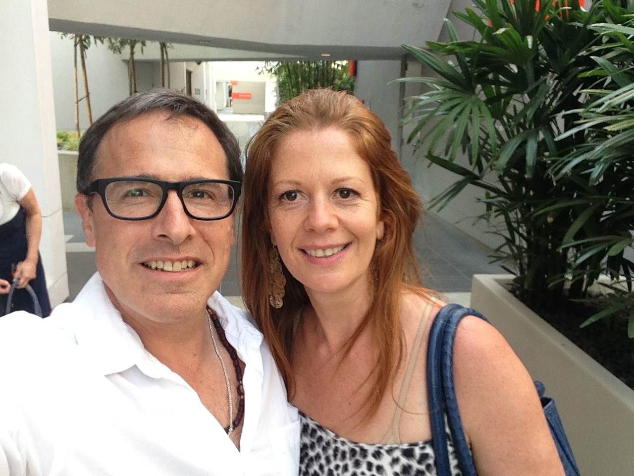 David O Russell with Jennifer Howard-Kessler on location in LA for the Balance Documentary Shoot, July 2013