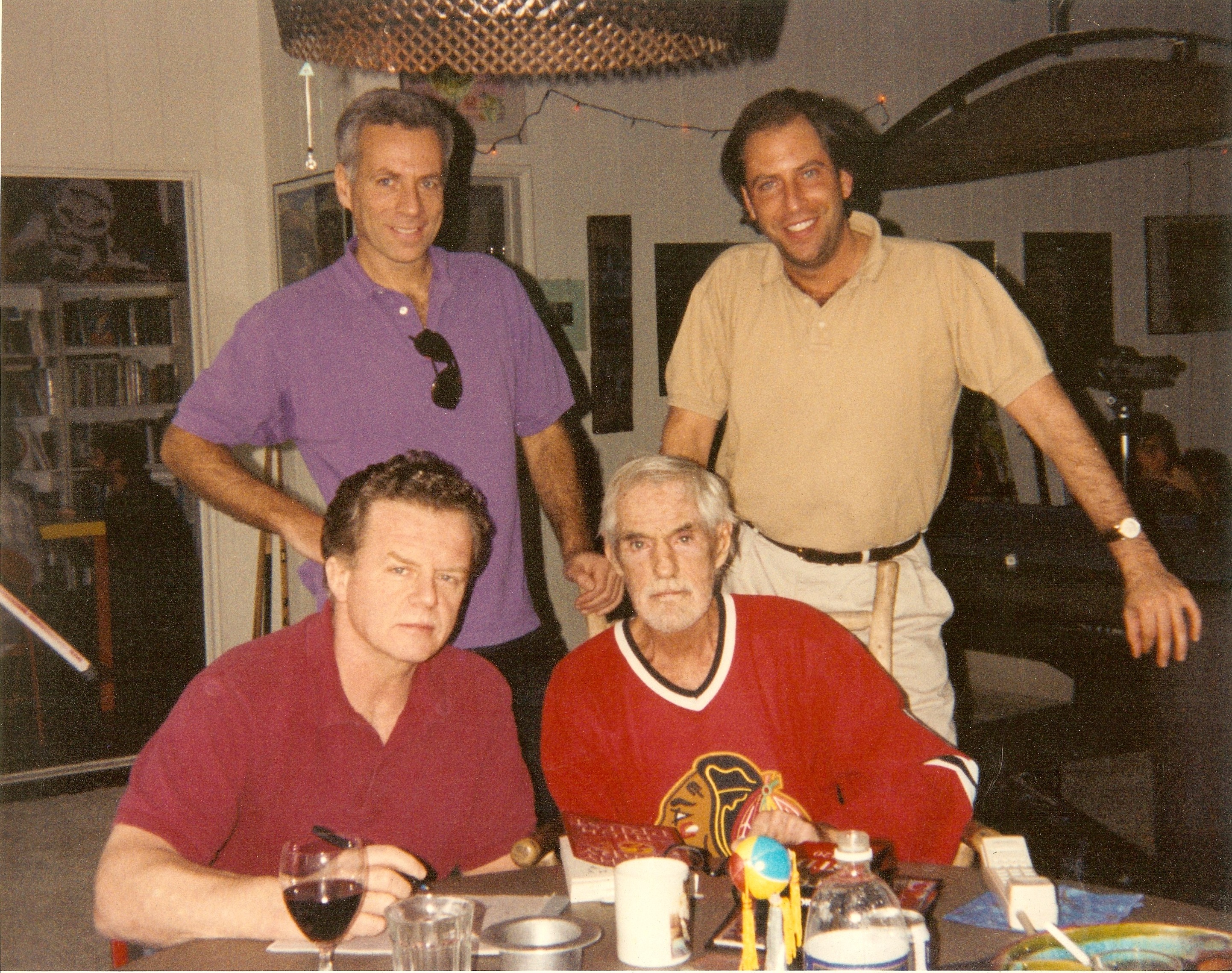 Marc Levin, Timothy Leary, Henri Kessler and Richard Stratton @ Timothy Leary's Home in Beverly Hills (1995)