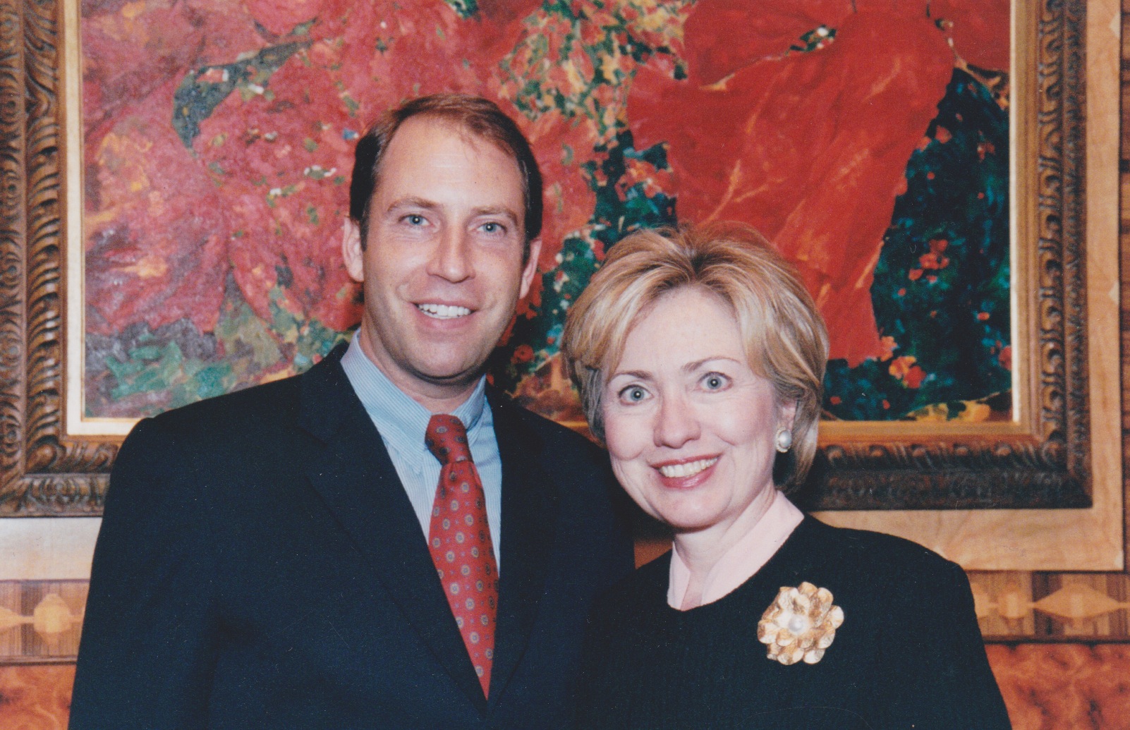 Henri M. Kessler with Hillary Rodham Clinton at The Russian Tea Room, NYC 2000