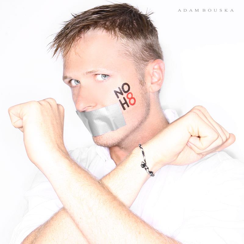 NOH8 Shoot with Adam Bouska for the musical Behind Closed Doors: A 2nd Class Cabaret