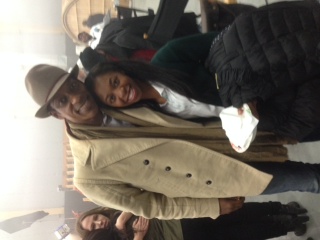 India and Orlando Jones on set of Sleepy Hollow