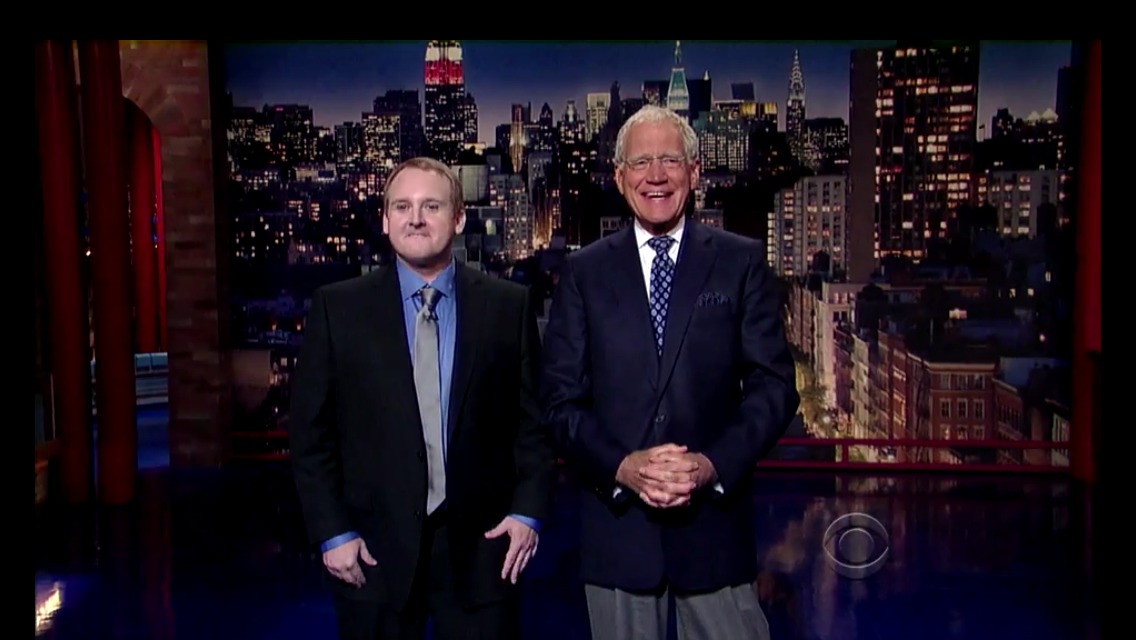 Comedian Paul Morrissey performs on The Late Show with David Letterman