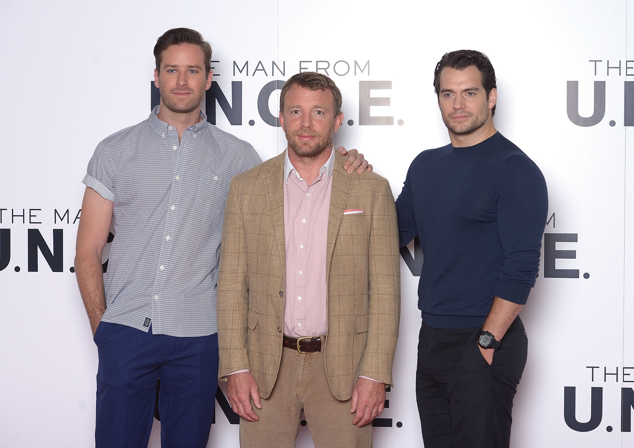 Guy Ritchie, Henry Cavill and Armie Hammer at event of Snipas is U.N.C.L.E. (2015)