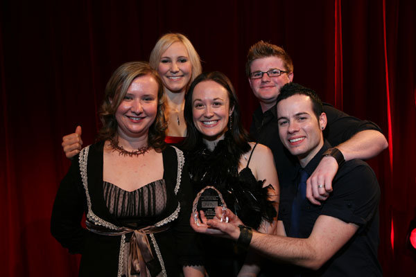 Queensland New Filmmaker Awards 2008 - 'UNSEEN' Best 10-30 minute Independant Drama (front row) Jade van der Lei, Alana Jessop, Adam Michael Green (back row) Dorian Ribeiro, Edam Leigh Triffett