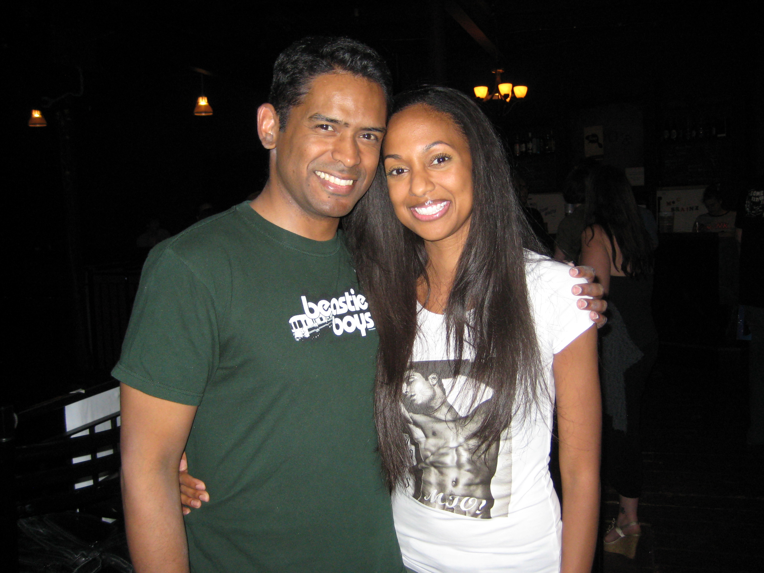 JaNae Armogan with Second City Actor Darryl Hinds on the set play of George R. Romeros 