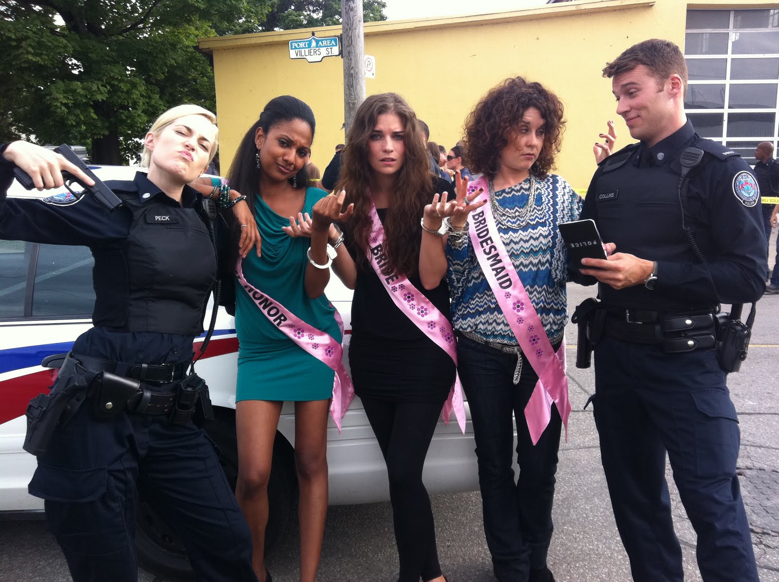 JaNae Armogan on the set of Rookie Blue