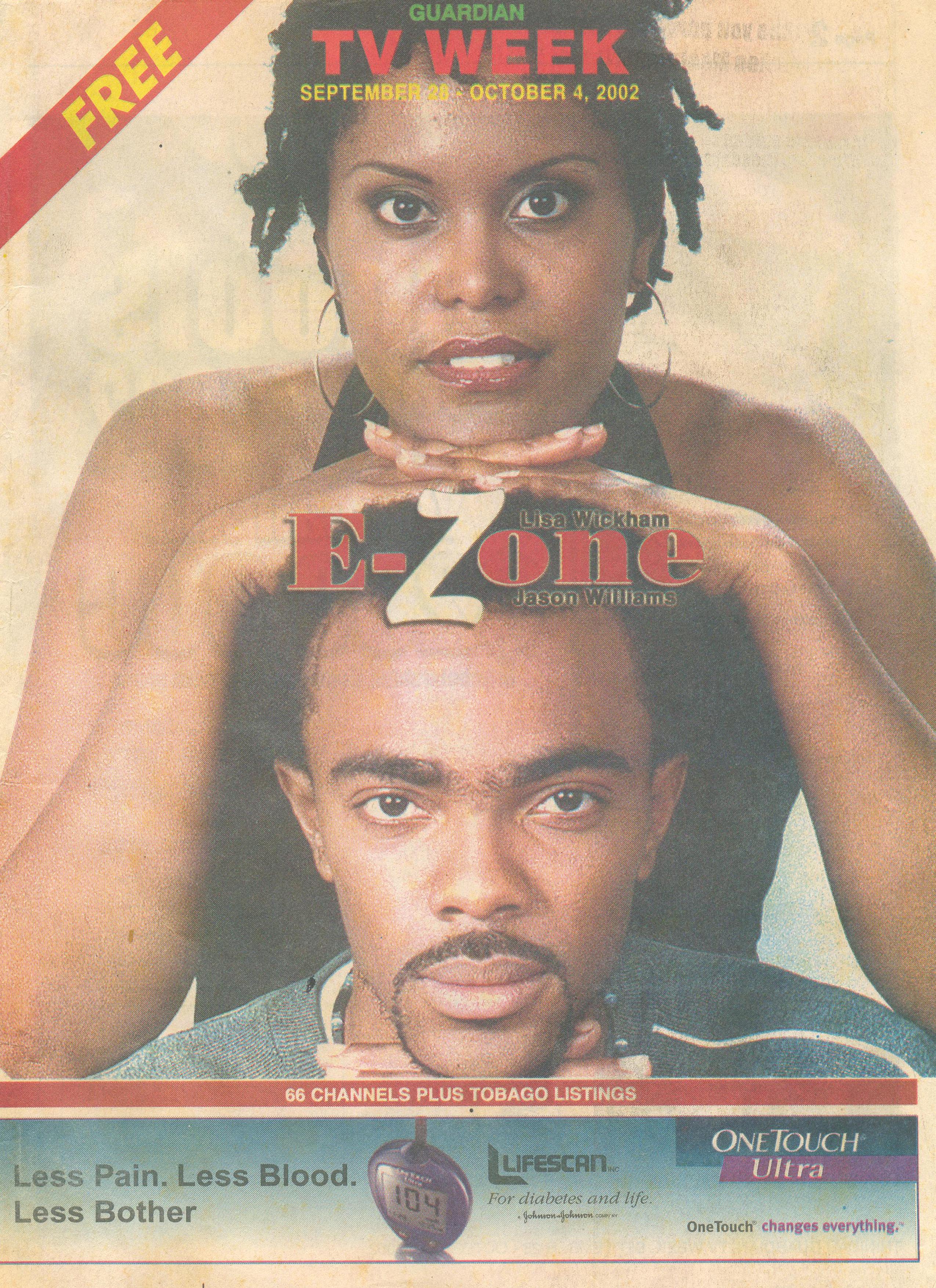 Lisa Wickham and Jason Williams on the Cover of the Trinidad Guardian Newspaper, TV Guide