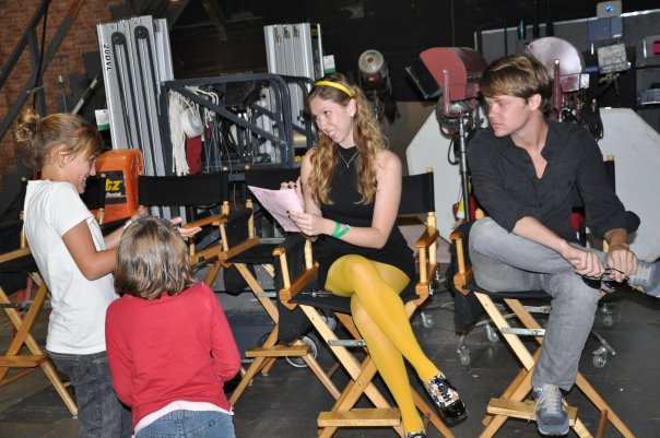 Katie Johnson on set for Wizards of Waverly Place.