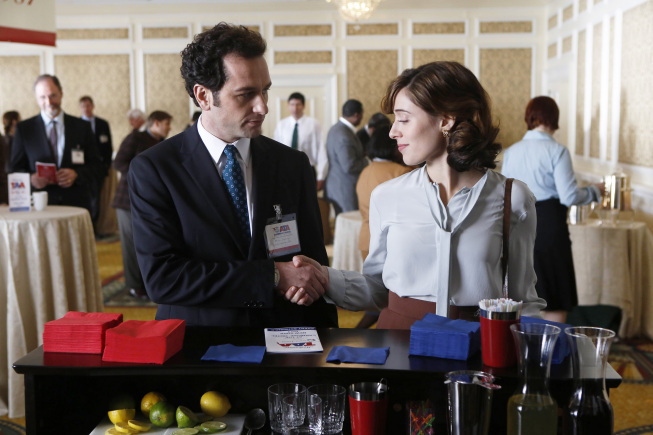 Still of Matthew Rhys and Marina Squerciati in The Americans (2013)