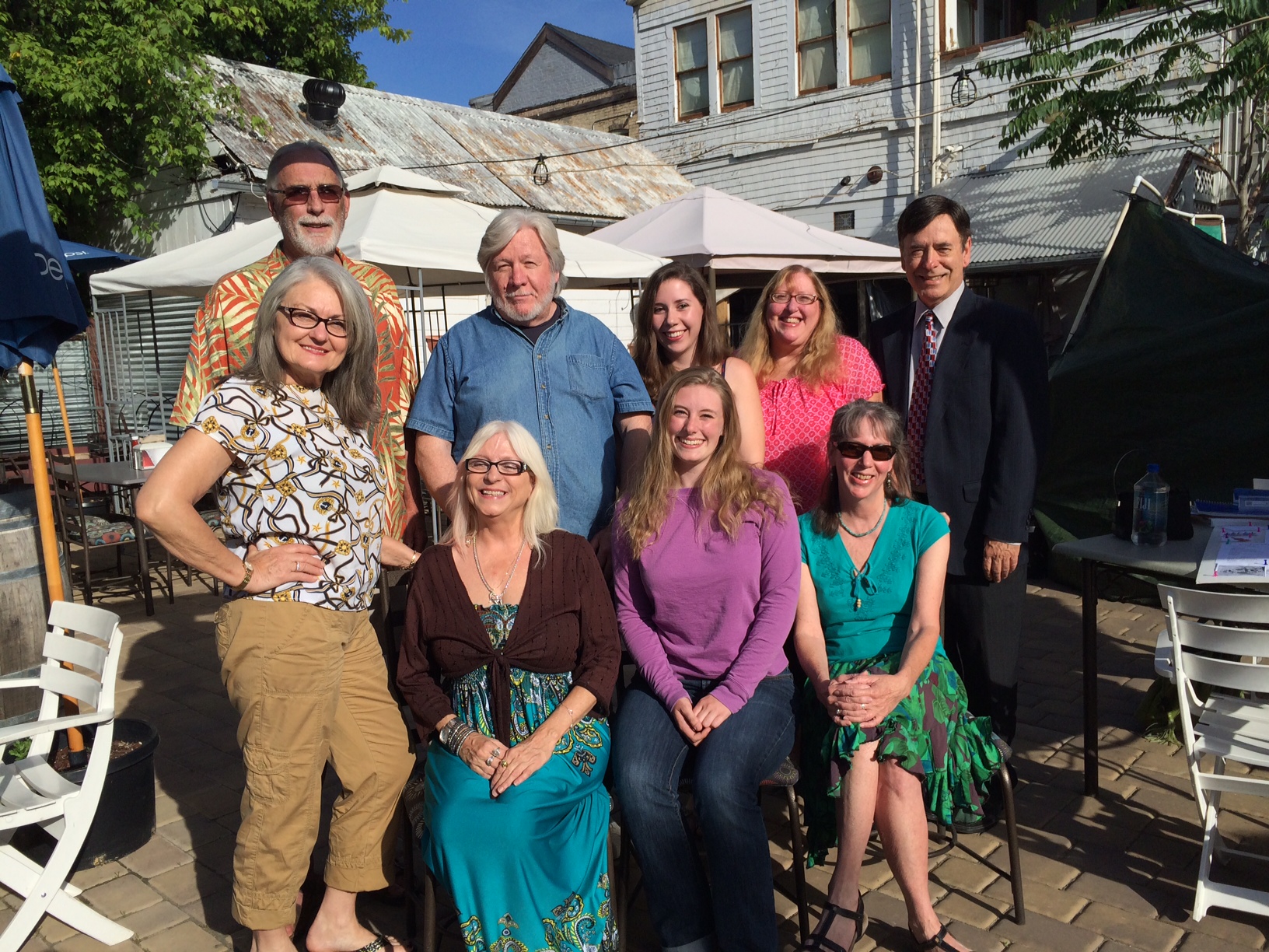 Steve Dakota (back row, far right) with the other winners, NCTV's First Annual Here in Nevada County Screenplay Writing Competition, Grass Valley, Calif., 2014.