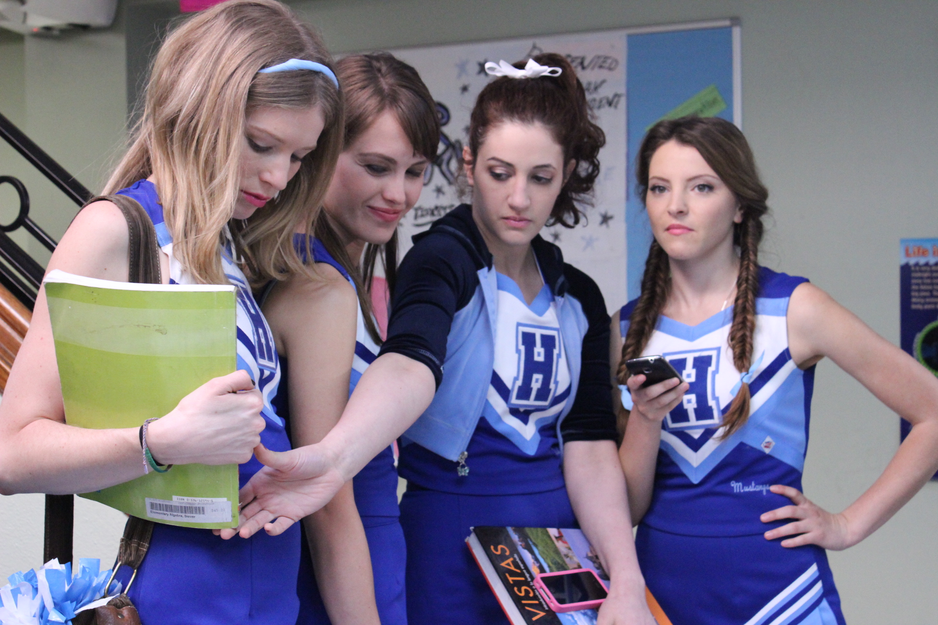 Still of Emily Clibourn, Kimberly Jo Howard, Elizabeth Hirsch-Tauber and Ksenia Delaveri in Heartbreak High USA.