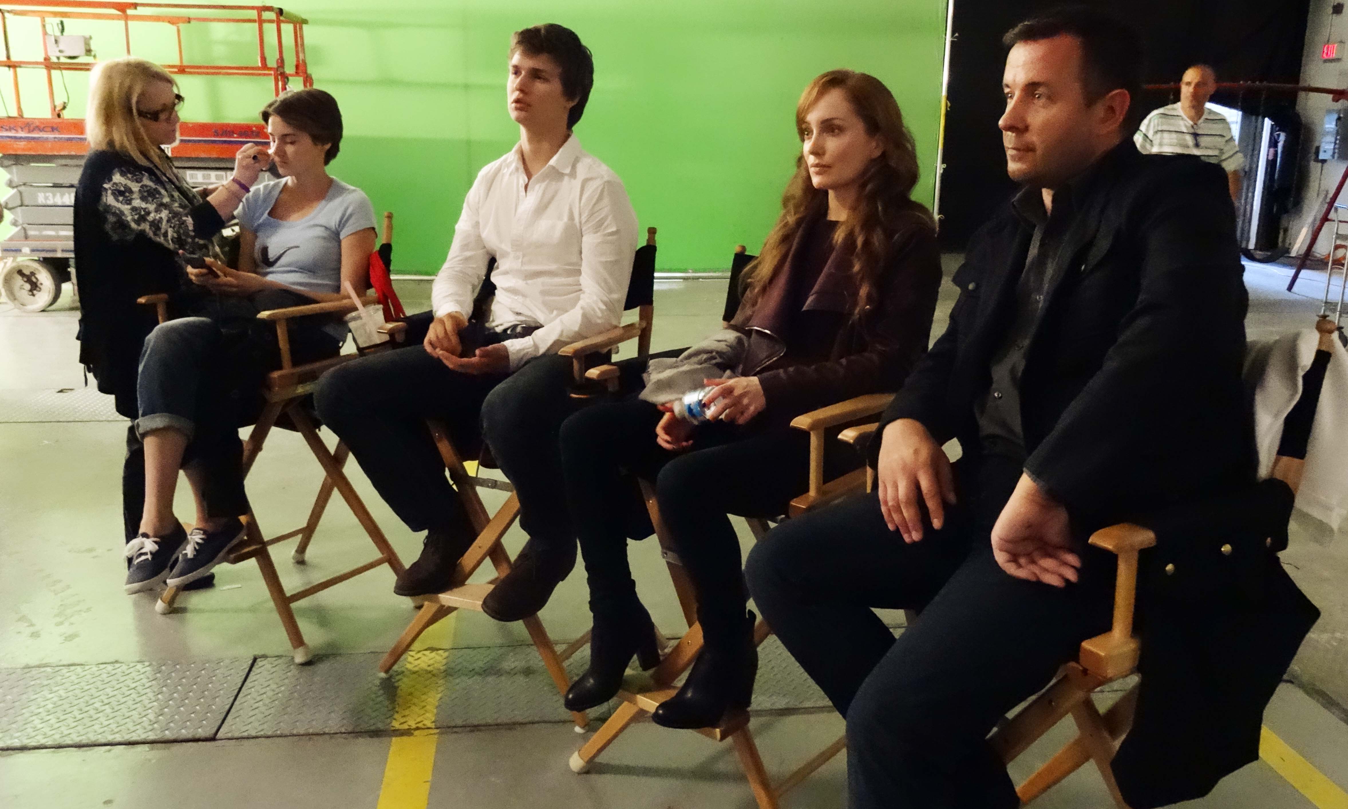 On standby for the next scene. On set of TFIOS with Shailene Woodley, Ansel Elgort and Lotte Verbeek