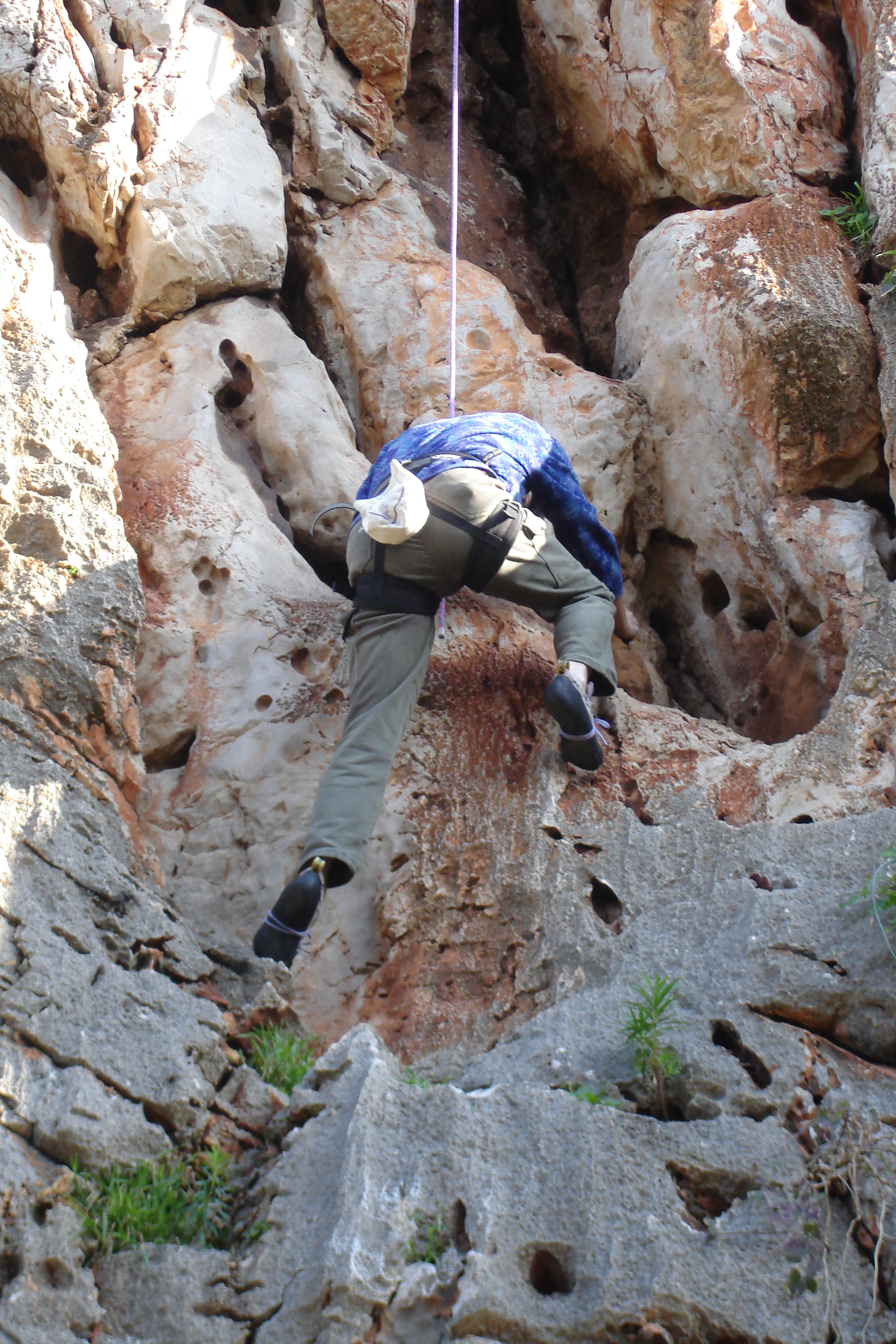 Mountain climber featured in A SICILIAN ODYSSEY, climbing Mt. Pellegrino Sicily