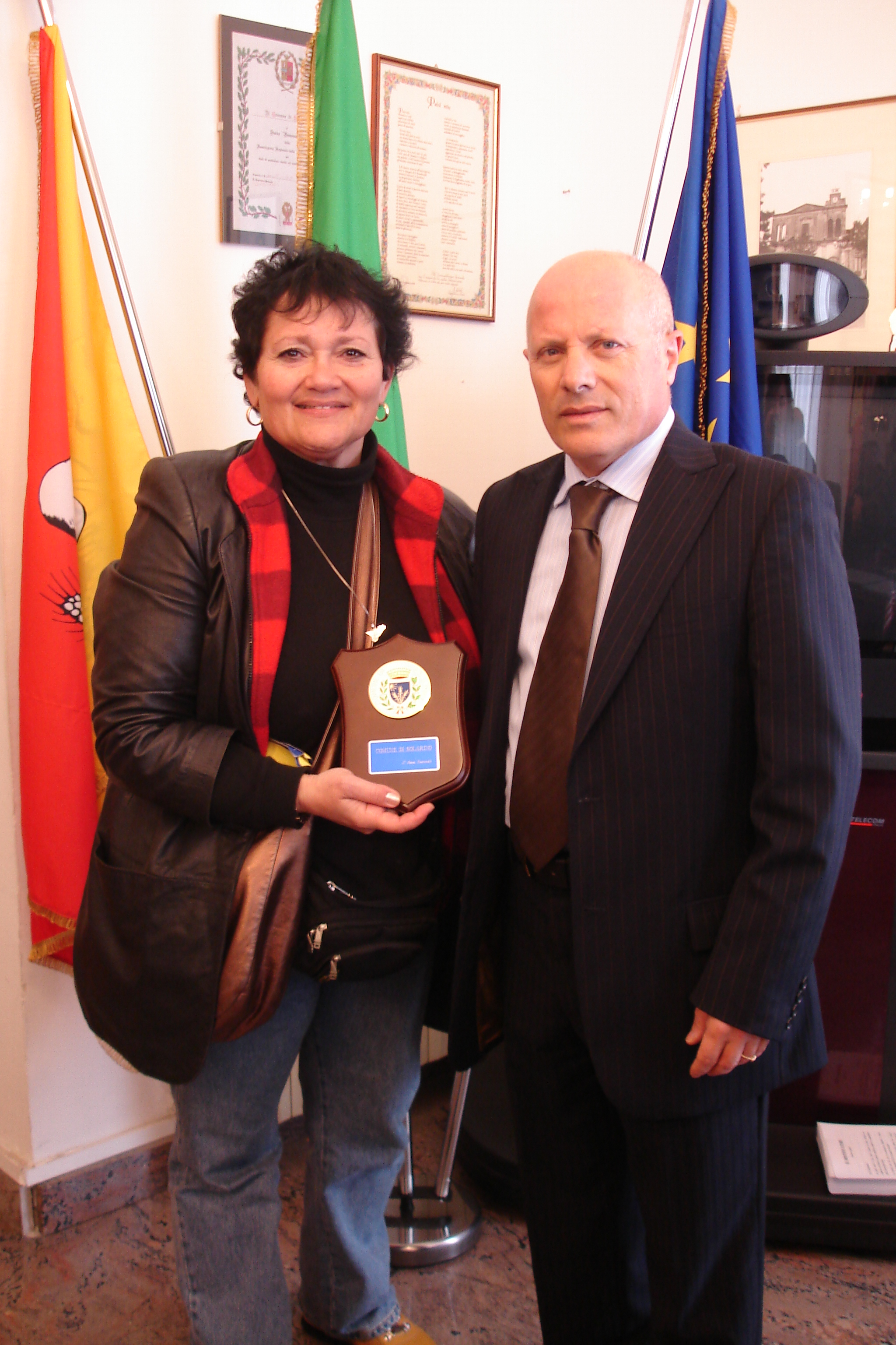 A SICILIAN ODYSSEY Director Jenna Maria Constantine on location with the Mayor of Solarino, Siicly