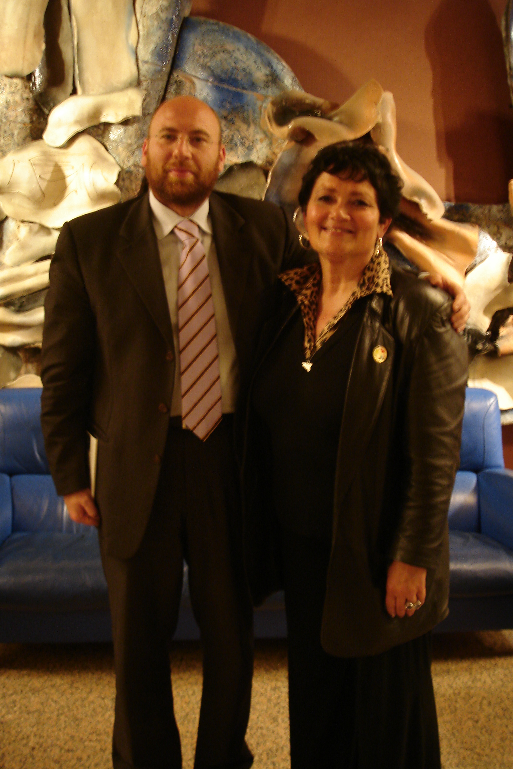 A SICILIAN ODYSSEY Director Jenna Maria Constantine with Antonino Iannazzo, Mayor of Corleone, Sicily