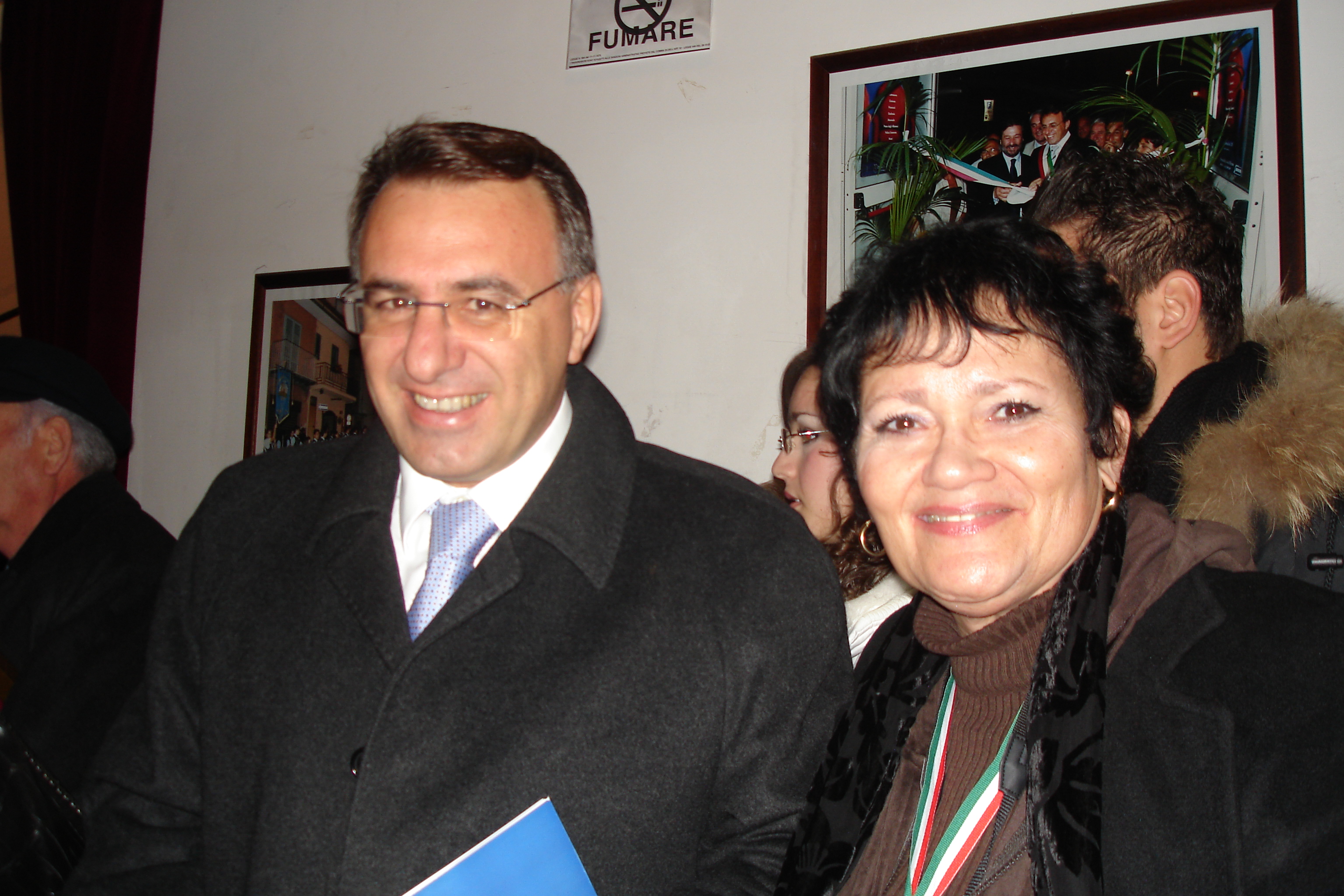 A SICILIAN ODYSSEY Director Jenna Maria Constantine with the Mayor of Carini,Carini, Sicily.