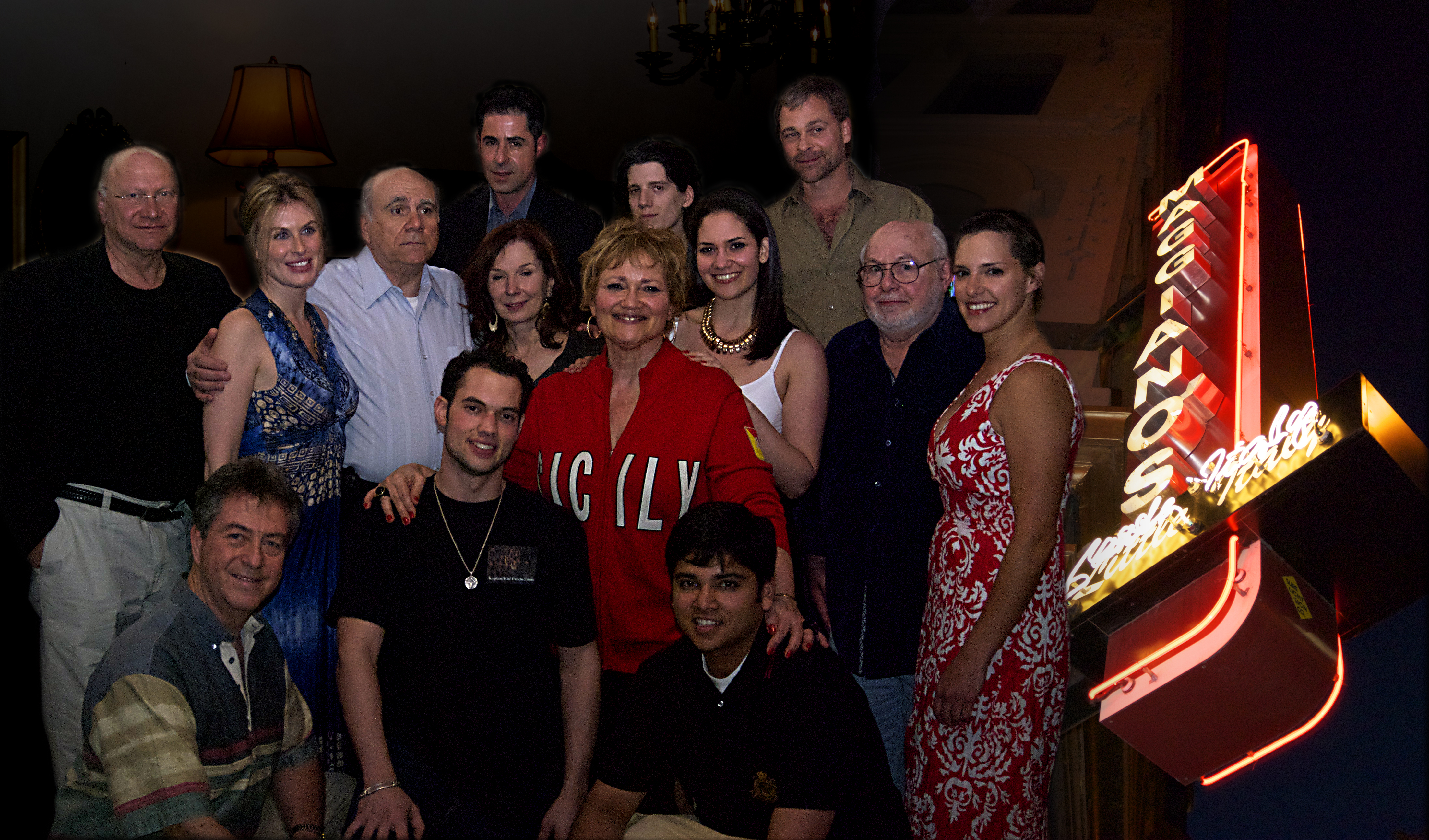 A SICILIAN ODYSSEY Director Jenna Maria Constantine with the partial Cast and Production crew of the Chicago-unit gathered at the 