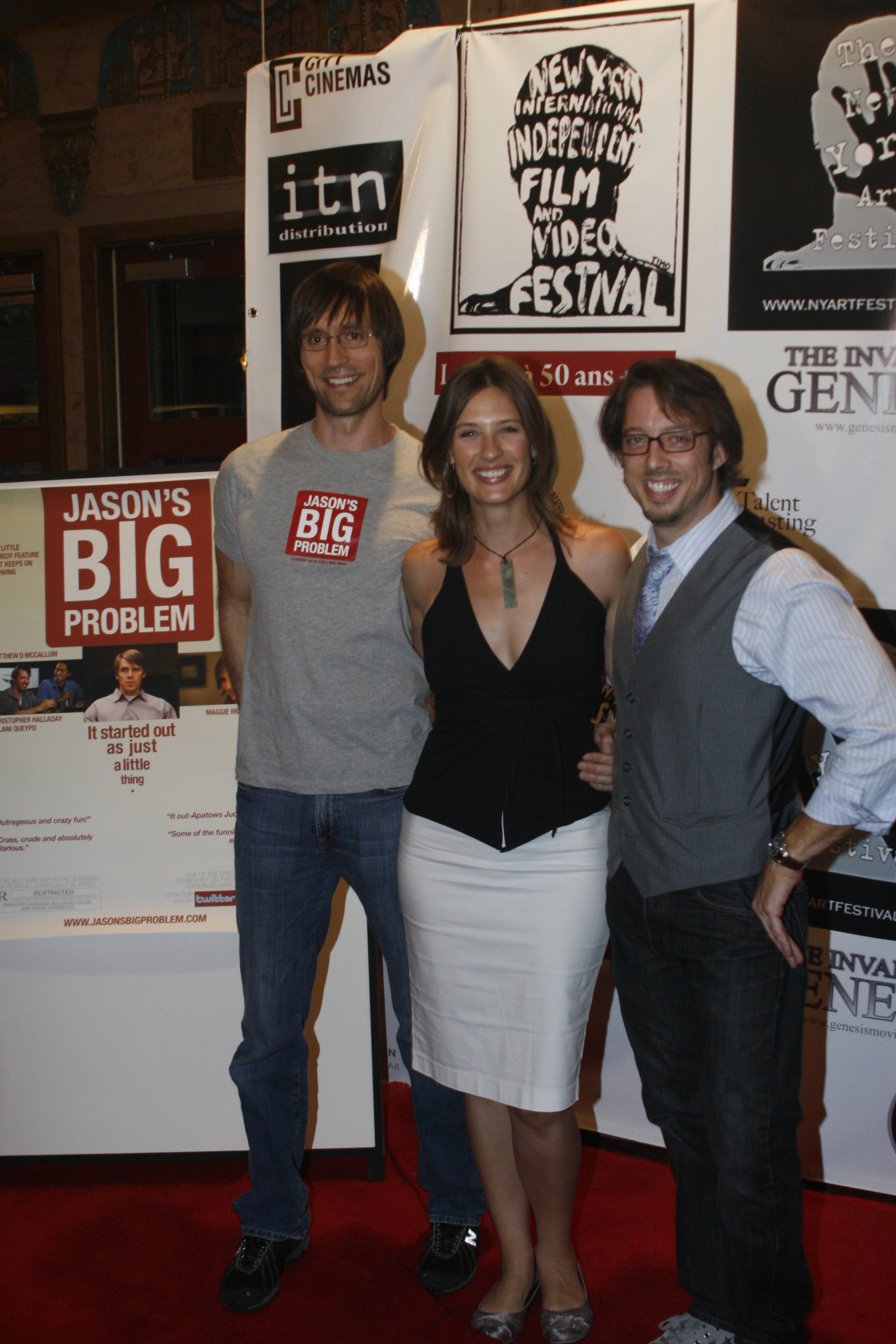 Producers of indie comedy Jason's Big Problem, Hamish McCollester, Maggie McCollester and Christopher Halladay, NYC premiere.