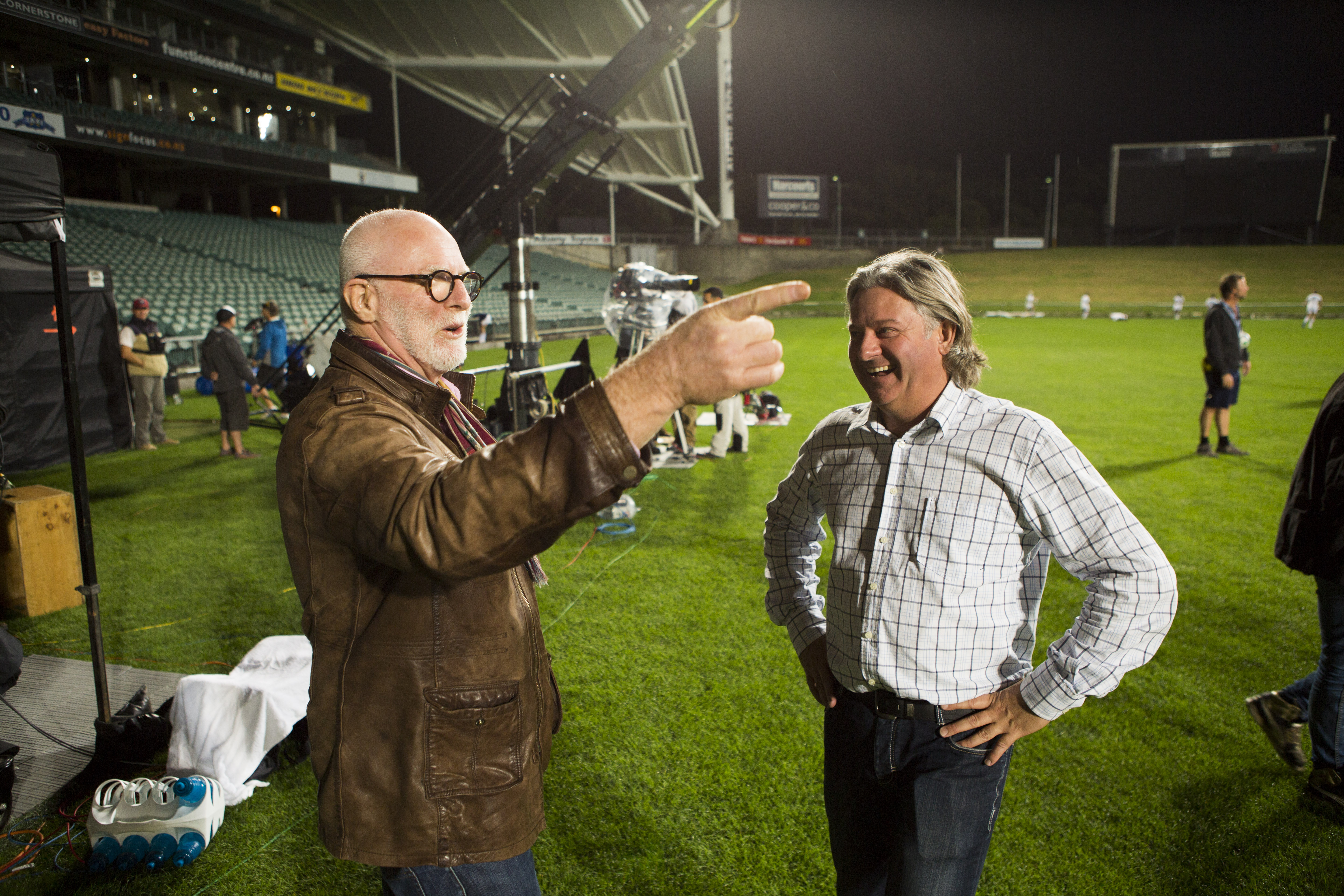 Writers of the Kick, Philip Smith and Tom Scott on the set of their film.